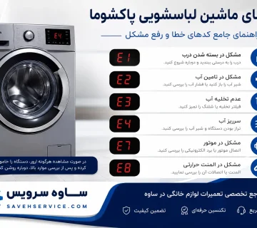 ارورهای ماشین لباسشویی پاکشوما
