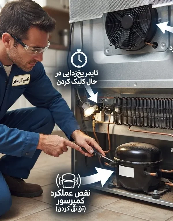 علت صداهای غیرعادی و تق تق یخچال